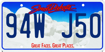 SD license plate 94WJ50