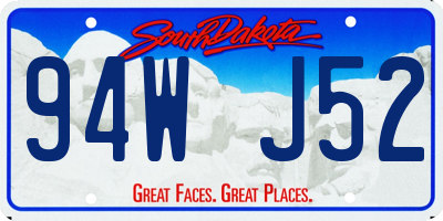 SD license plate 94WJ52