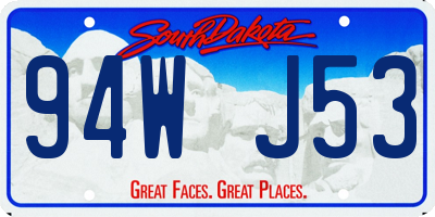 SD license plate 94WJ53