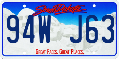 SD license plate 94WJ63