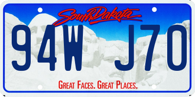 SD license plate 94WJ70