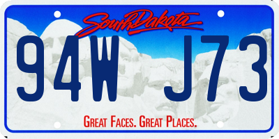 SD license plate 94WJ73