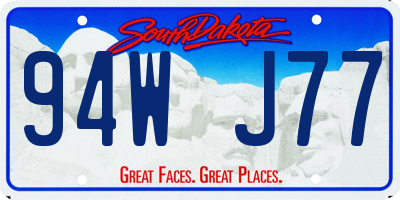 SD license plate 94WJ77