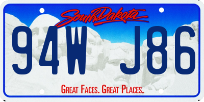 SD license plate 94WJ86