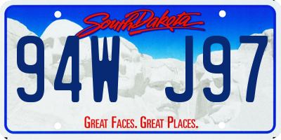 SD license plate 94WJ97
