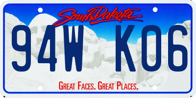 SD license plate 94WK06