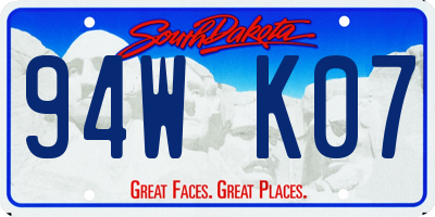 SD license plate 94WK07