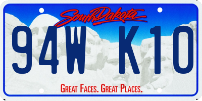 SD license plate 94WK10