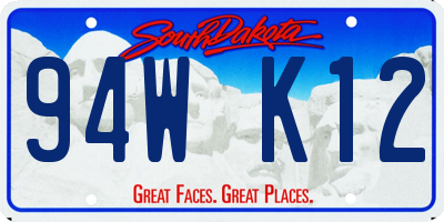 SD license plate 94WK12