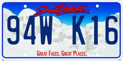 SD license plate 94WK16