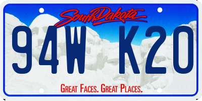 SD license plate 94WK20