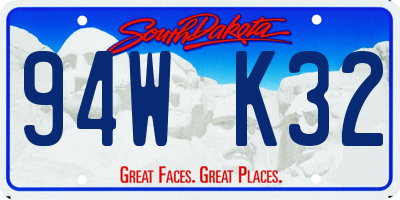 SD license plate 94WK32