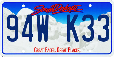 SD license plate 94WK33