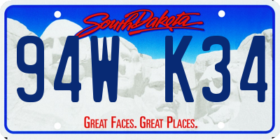 SD license plate 94WK34