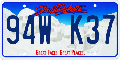 SD license plate 94WK37