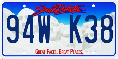 SD license plate 94WK38