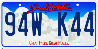SD license plate 94WK44