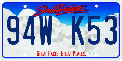 SD license plate 94WK53