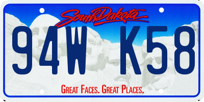 SD license plate 94WK58