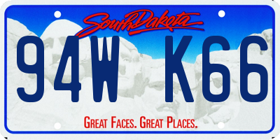 SD license plate 94WK66