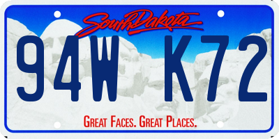 SD license plate 94WK72