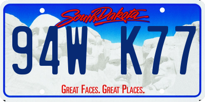 SD license plate 94WK77