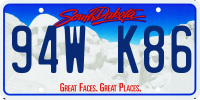 SD license plate 94WK86