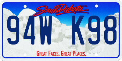 SD license plate 94WK98