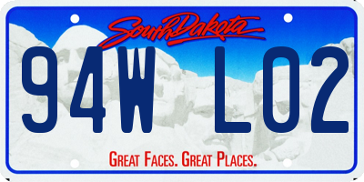 SD license plate 94WL02