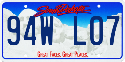 SD license plate 94WL07