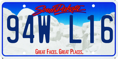SD license plate 94WL16