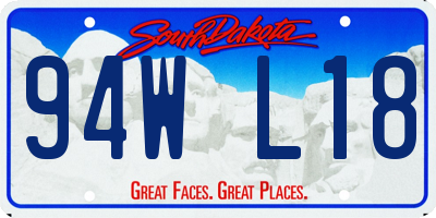 SD license plate 94WL18