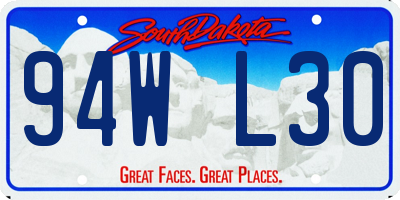 SD license plate 94WL30