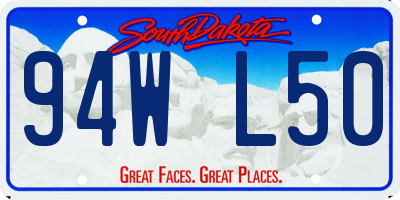 SD license plate 94WL50