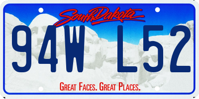 SD license plate 94WL52