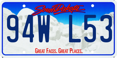 SD license plate 94WL53