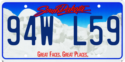 SD license plate 94WL59