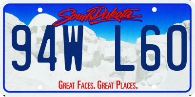 SD license plate 94WL60