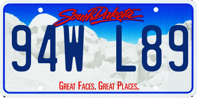 SD license plate 94WL89