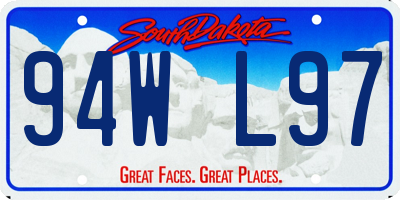 SD license plate 94WL97