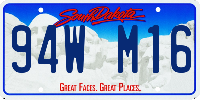 SD license plate 94WM16