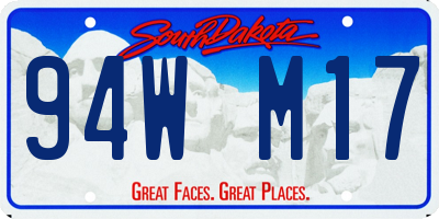 SD license plate 94WM17