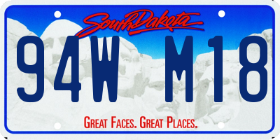SD license plate 94WM18