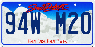 SD license plate 94WM20