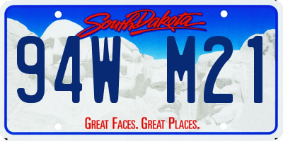 SD license plate 94WM21