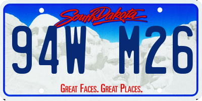 SD license plate 94WM26