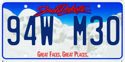 SD license plate 94WM30