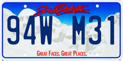 SD license plate 94WM31