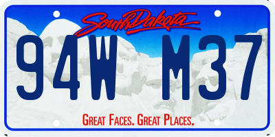 SD license plate 94WM37
