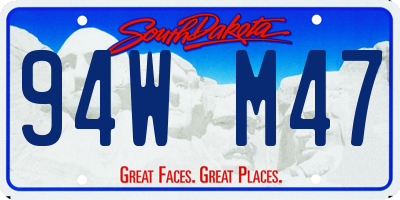SD license plate 94WM47